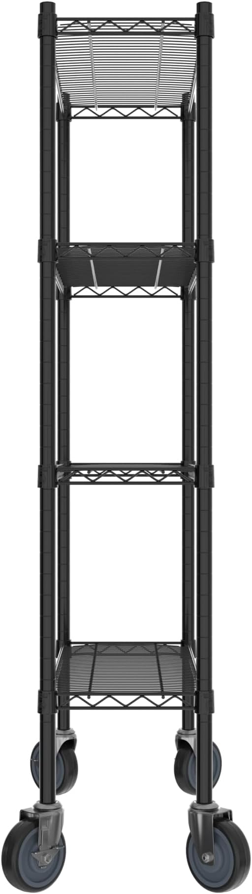 Commercial NSF Listed Black Epoxy Mobile Wire Shelving Kit 12 x 30 x 60 with 4 Shelves Perfect for Warehouse Walk-in Refrigerator Freezer Grocery Store Restaurant Dishroom