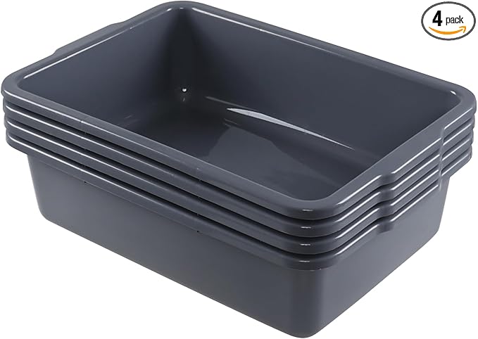 36 Liter Commercial Large Plastic Bus Box Restaurant Bus Tubs 4 Packs