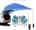 PlayDo Waterproof Teardrop Trailer Awning Portable Car SUV Awning Tent Sun Shelter Canopy for Camping 4 Persons (Blue01)