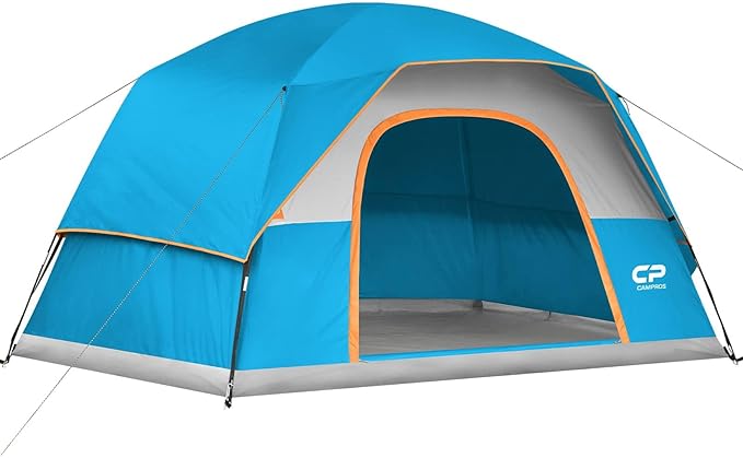 Tents for Camping 6 Person Tent Waterproof Windproof Double Layer Family Camping Tent Easy Setup Dome Tent with Large Mesh Windows &amp Wider Door for Outdoor Camping &amp Hiking