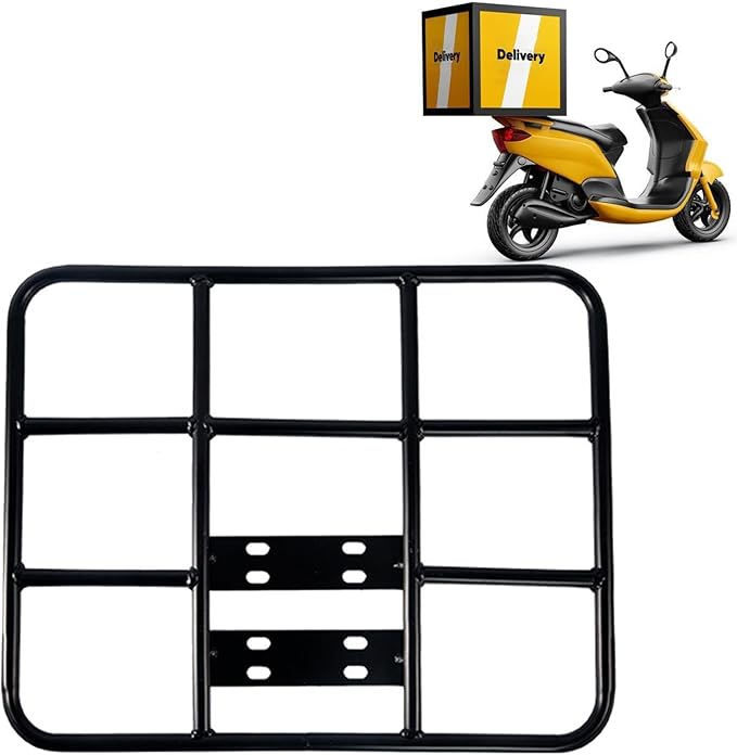 Food Delivery Box Rack Rear Grille 80kg Loading Seamless Steel Tube Universal Food Delivery Box Rack Rear Grille for Motorcycle Electric Bicycle Type 48x38cm(19''x15'')