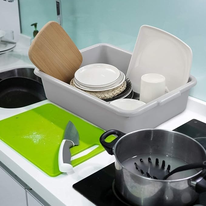 Xyskin 13 L Plastic Commercial Bus Tubs Utility Bus Boxes 4-Pack