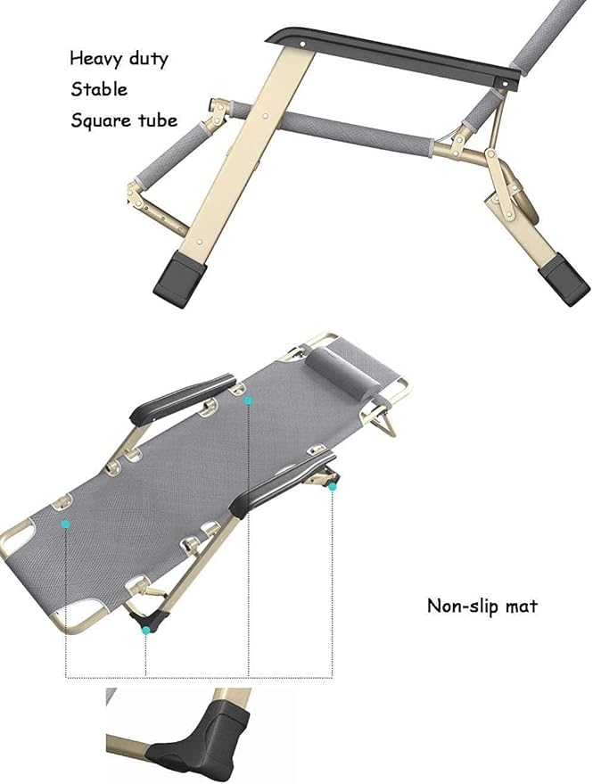 FWZJ Zero Gravity Recliner with Neck Pillow Folding Recliner Adjustable Outdoor Chair Suitable for terraces Swimming Pools etc Camping and Beach Chairs 300kg