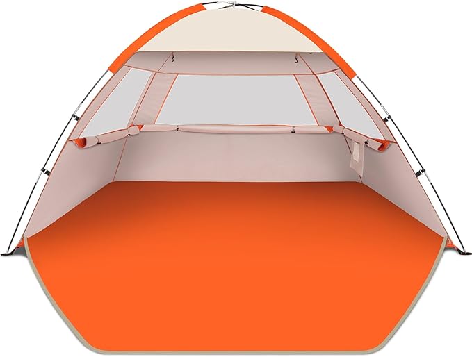 Gorich Beach Tent Sun Shelter for 3/4/6/8/10 Person with UPF 50＋ UV Protection Lightweight &amp Easy Setup Beach Shade Canopy Portable Beach Shade Tent Beach Cabana