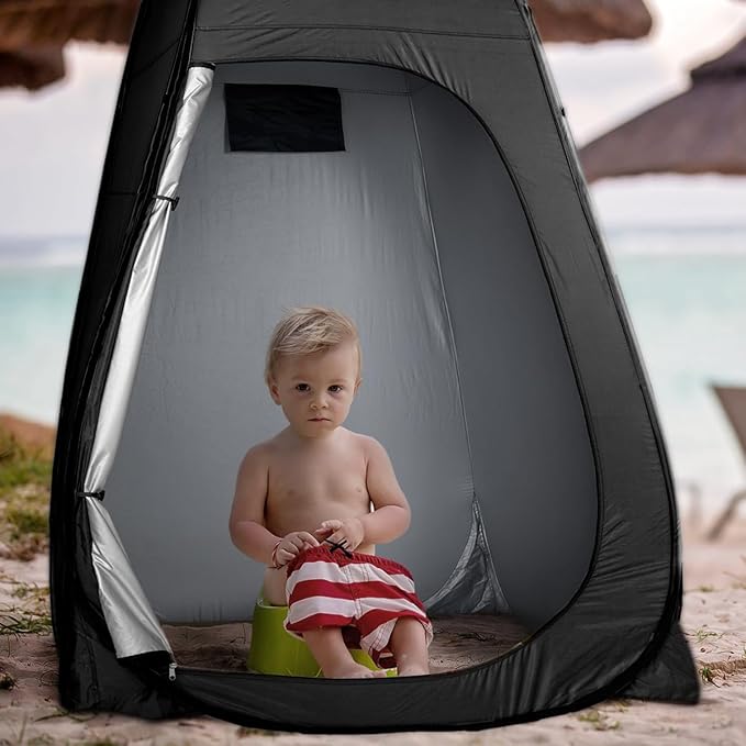 ROPODA Pop Up Tent 83inches x 48inches x 48inches Upgrade Privacy Tent Porta-Potty Tent Includes 1 Removable Bottom 8 Stakes 1 Removable Rain Cover 1 Carrying Bag