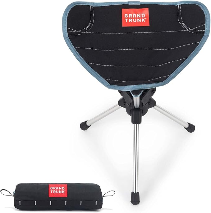GRAND TRUNK Compass 360° Swivel Camping Stool | Ultralight Foldable Tripod Seat with Aluminum Frame | Portable Outdoor Chair for Hiking Fishing &amp Travel | Clay Red