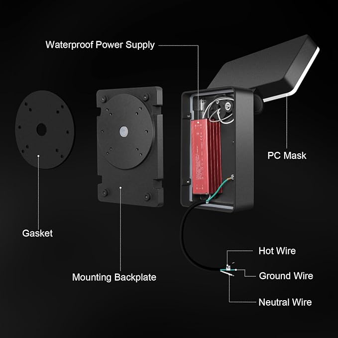 60W LED Flood Light Outdoor Wall Pack 5000K 360° Rotatable Head IP65 Waterproof 6000LM 85V-277V Commercial Flood Security Wall Mount Porch Lights for IndoorGarageYardBarnBedroom