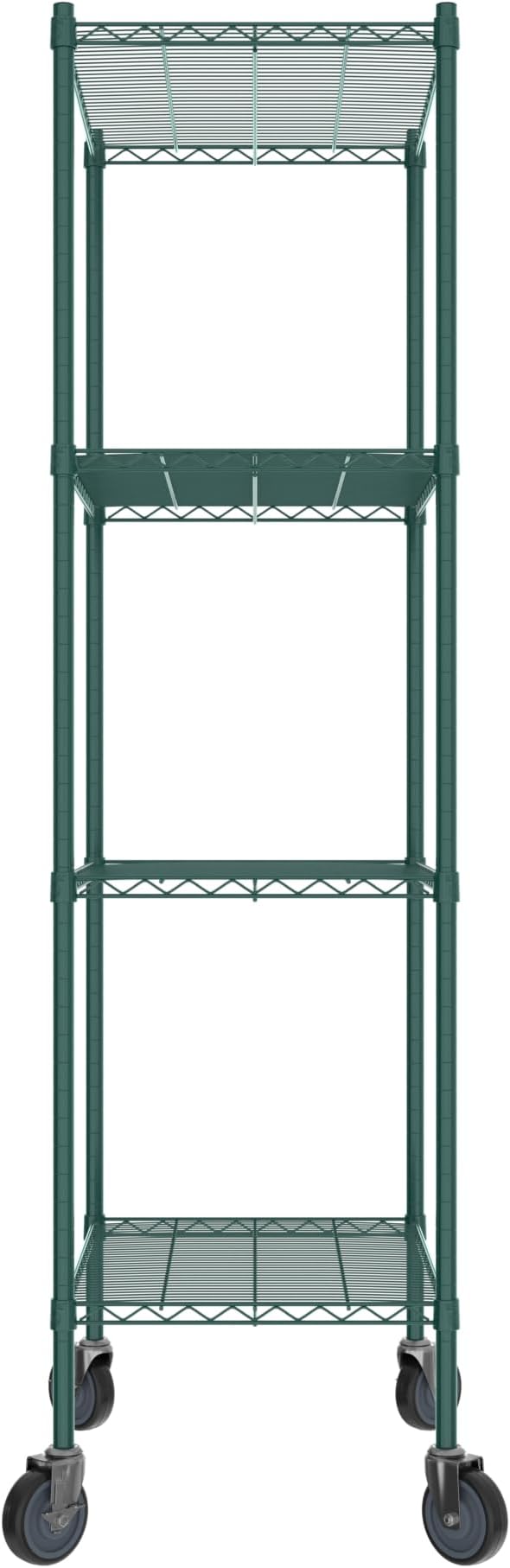 Commercial NSF Listed Green Epoxy Mobile Wire Shelving Kit 21 x 30 x 80 with 4 Shelves Perfect for Warehouse Walk-in Refrigerator Freezer Grocery Store Restaurant Dishroom