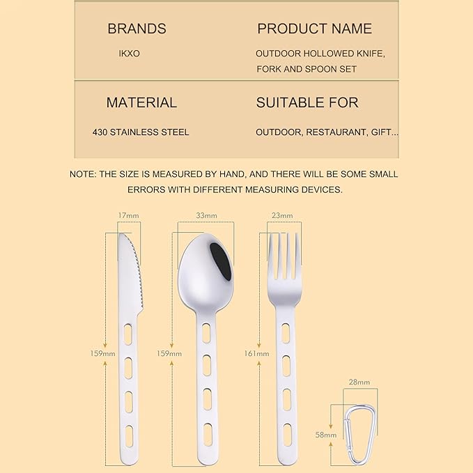 18-Piece SilverwareService for 6Serving SetCamping Utensils430 Camping Stainless Steel Cutlery SetCamping Outdoor KnifeEasy to Carry Without Taking Up SpaceDishwasher Safe