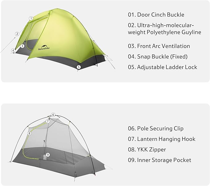 Naturehike Star Trail Ultralight Backpacking Tent 2.3lb One Person Tent 2.76 lb 2 Person Tents for Camping