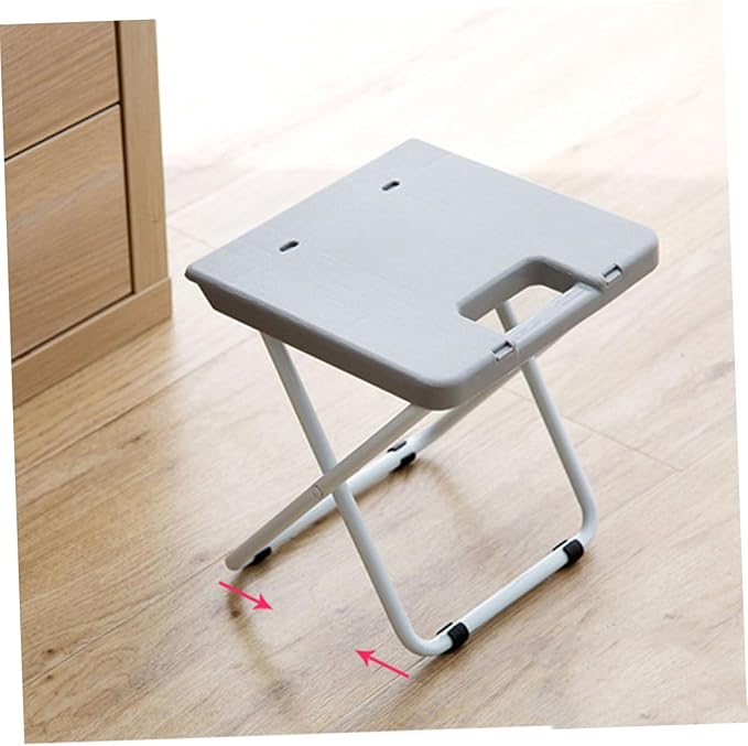 Happyyami Portable Foldable Stool for Outdoor and Home Use Compact Design Lightweight Camping Fishing and Train Travel Grey