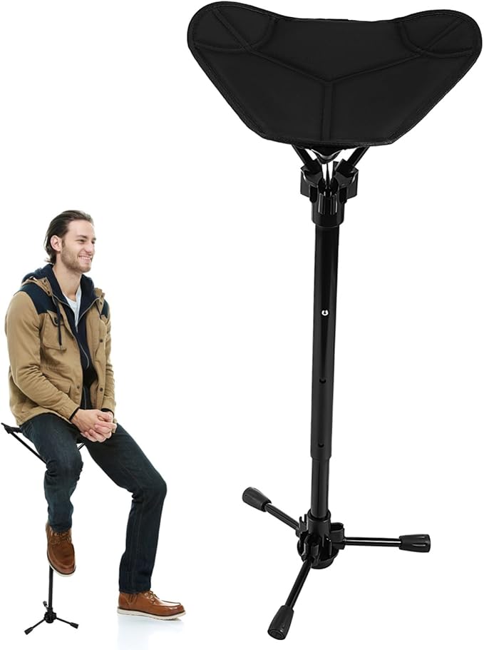 VICASKY Outdoor Stool Portable Height Adjustable Folding Chair for Camping Hiking Fishing
