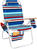 Large Heavy Duty Beach Chair for Big &amp Tall Adults 300 lbs Capacity Aluminum Tubing - 4 Reclining Positions