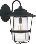 Capital Lighting 9603BK Creekside Clear Seeded Glass Outdoor Wall Sconce 1-Light 100 Watt 19 H x 13 W Black
