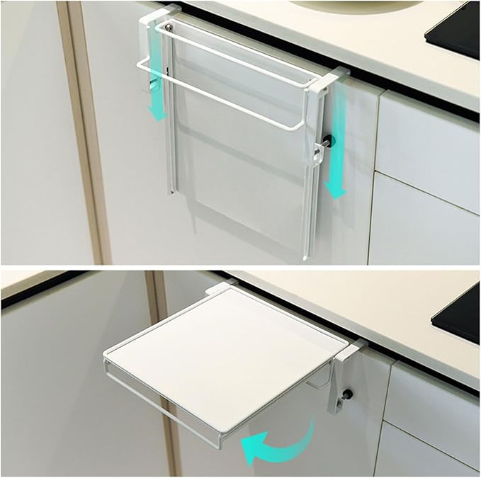 Wall Mounted Foldable Shelf Extra Counter Space Practical Kitchen Organizers Rack for Small Storage Space Efficient Hanging Board