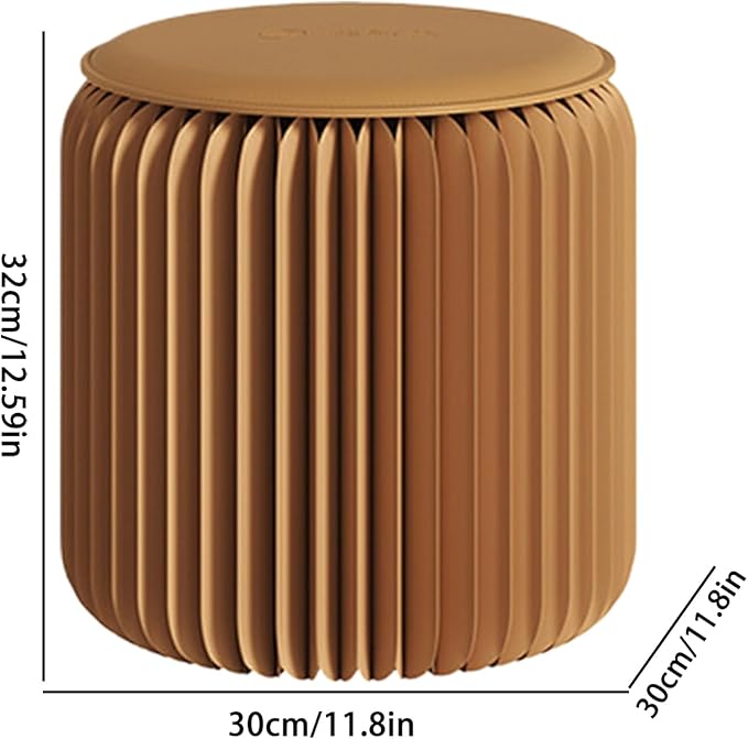 Genérico Folding Paper Stool Modern Home Decoration Foldable Compact with Accordion Structure for Dining Room Bedroom Dressing Table Home Office Indoor Outdoor and Camping