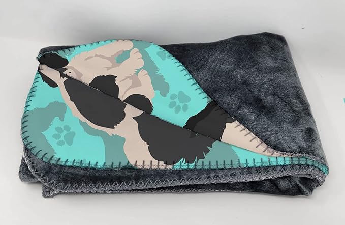 Caroline's Treasures MLM1041TBLT Black and White English Springer Spaniel Soft Travel Blanket with Bag Airplane Blanket Indoor Outdoor Camping Blanket for Traveling Picnics Beach Trips Concerts