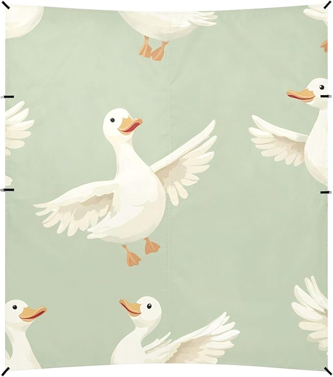 Duck Light Green Background Pattern Camping Sun Shelter Beach Tent Portable Beach Sun Shade Outdoor Canopy for Camping Trips Fishing Picnic