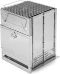 Camping Wood Stove Foldable Stainless Steel Portable Wood Burning Stove Portable Grill Charcoal Mini Outdoor Cooking for Hiking Backpacking BBQ