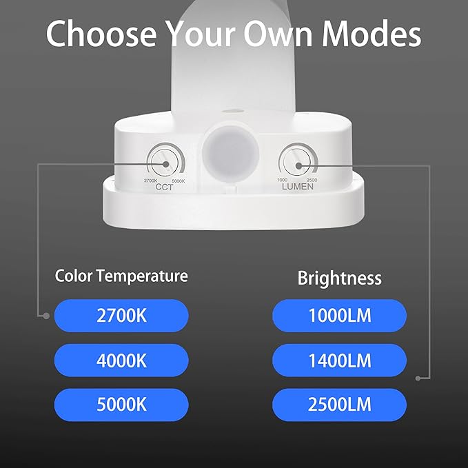 26W Flood Lights Outdoor Integrated LED Security Light Fixture with 1 Adjustable Head Adjustable Brightness and Color Dusk to Dawn Exterior LED Outdoor Light for Garage Yard Porch 2-Pack (White)