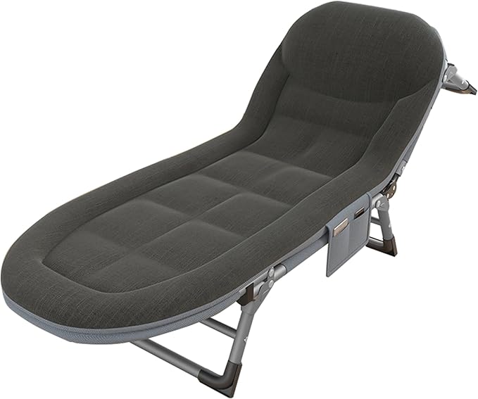 Folding Camping Cot for Adults Sleeping 5Position Folding Chaise Lounge Chair Camping Cot Outdoor Portable Lounge Chair Sleeping Cots Bed Outdoor and IndoorA