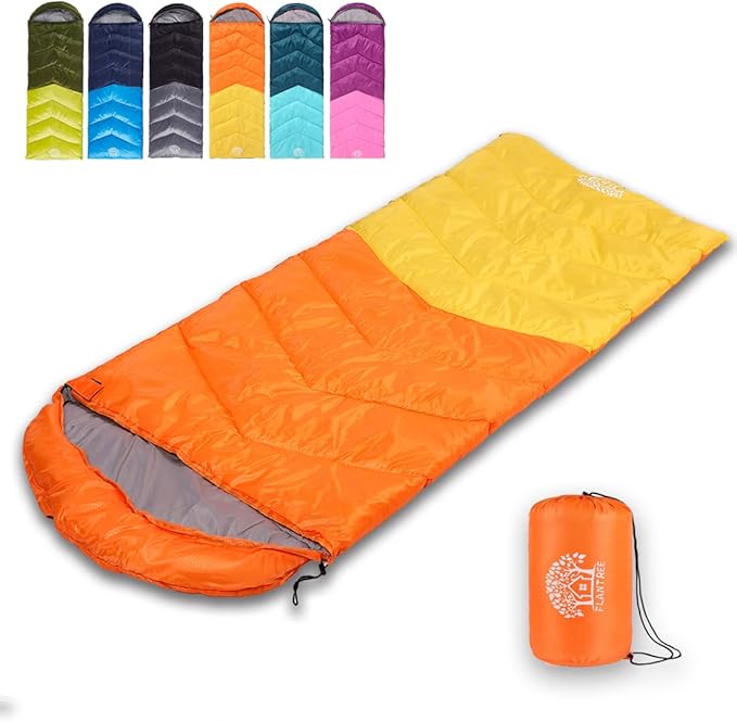 Sleeping Bag 4 Seasons Adults &amp Kids for Camping Hiking Trips Warm Cool WeatherLightweight and Waterproof with Compression BagIndoors Outdoors Activities