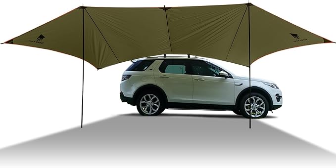GEERTOP Large Car Side Camping Awning 19 x 11 ft SUV Canopy Tarp Waterproof Outdoor Vehicle Sun Shade Shelter for Truck MPV Van Campers