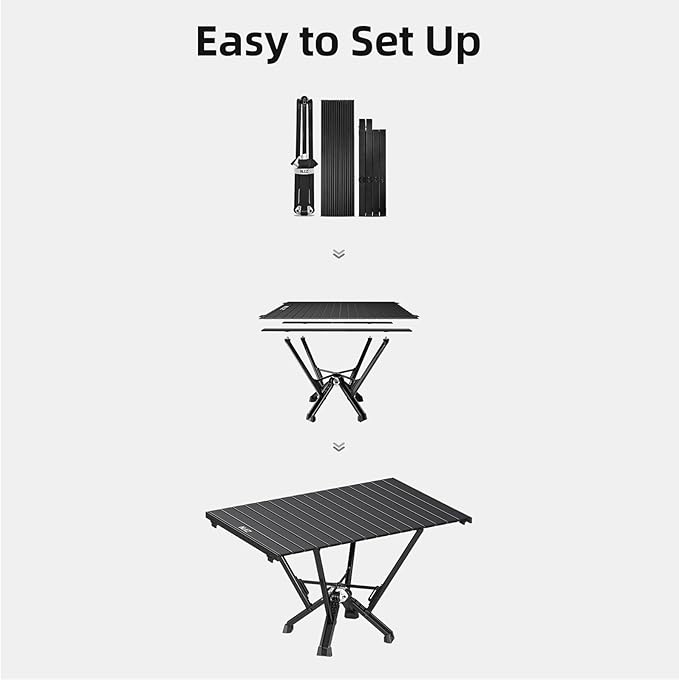 Folding Outdoor Table — Easy to Use Stable for Everyday Tasks Compact Roll-Up Design Portable Table for Camping Backyard &amp Simple Outdoor Use
