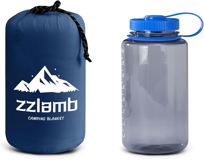 zzlamb Camping Blanket Compact Lightweight Soft Puffy Blanket Water-Repellent Packable Warm Quilt Down Alternative Picnic Hiking Backpacking Beach Travel RV Airplane Couch Car