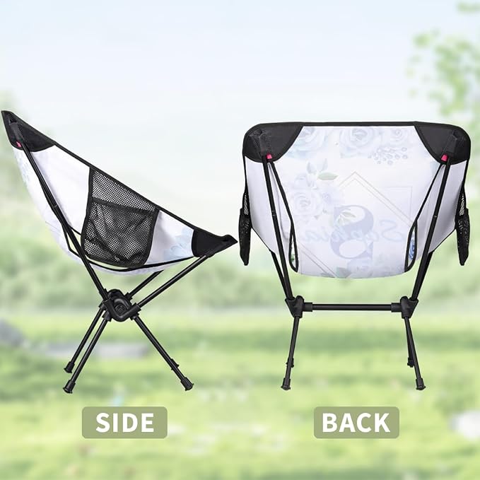 Camping Chair Personalized Backpacking Chair Lightweight Portable Folding Customized Name Chairs for Beach Sport Hiking (Dark Blue)