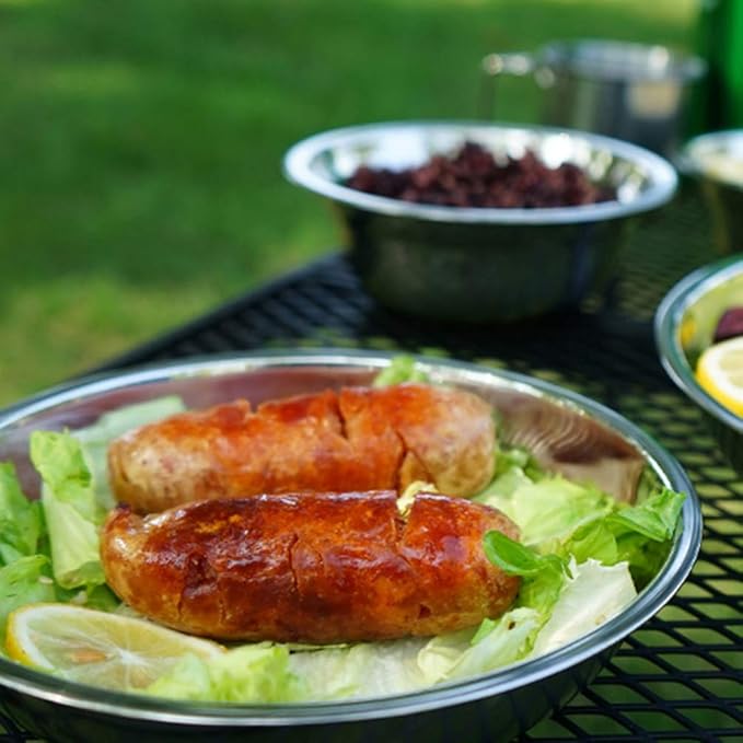 1set Outdoor Stainless Steel Dining Portable Camping Tableware for Hiking Picnics and Bbqs and Convenient Travel Utensils Storage Bag