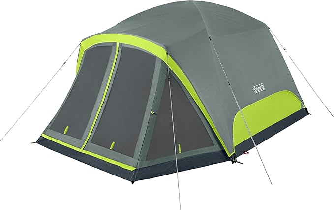 Coleman Skydome Camping Tent with Screened Porch &amp 5-Minute Setup Weatherproof 4/6/8 Person Tent with Rainfly &amp Carry Bag Made of PFAS-Free Materials