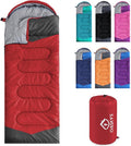 oaskys Camping Sleeping Bag - 3 Season Warm &amp Cool Weather - Summer Spring Fall Lightweight Waterproof for Adults Kids - Camping Gear Equipment Traveling and Outdoors