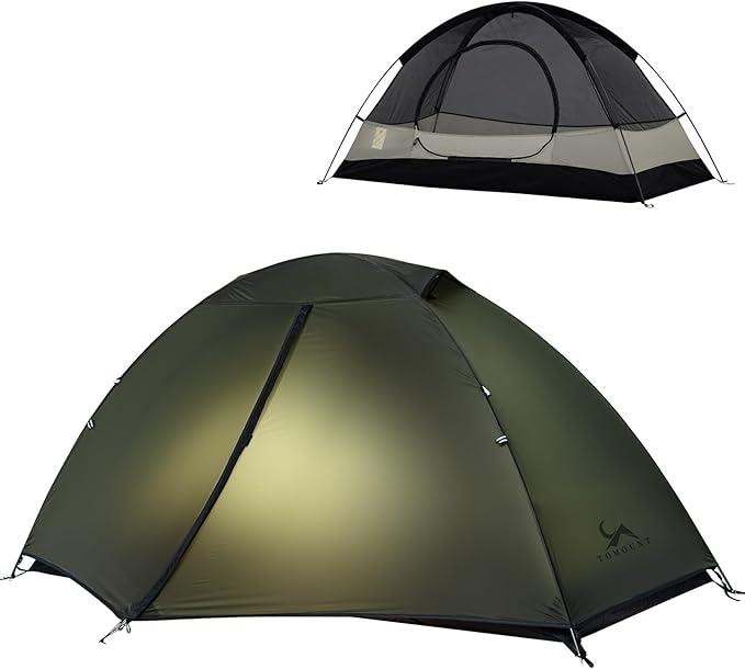 MC TOMOUNT Backpacking Tent 1-2 Person Waterproof Lightweight Double Layer Free-Standing Aluminum Pole for Outdoor Camping Hiking 4 Season