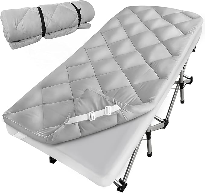 Cot Mattress Pad (Improved Thickness) Quilted Cot Pads for Camping Sleeping Mattress Topper 30 X 75 for Camp/Rv Bunk/Narrow Twin Beds