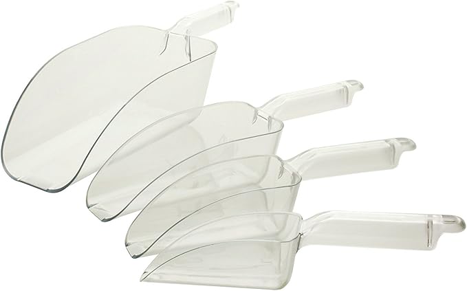 Betolla (2 Pack) 64 oz Polycarbonate Utility Scoops – Heavy-Duty Shatter-Resistant Scoops for Ice Dry Goods Candies Spices Popcorn Flour &amp More