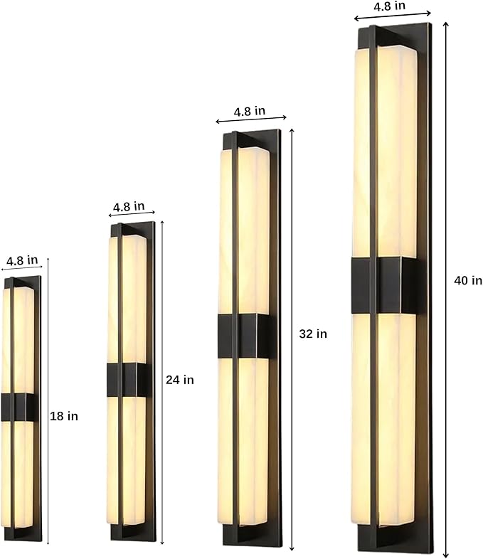 Outdoor Wall Light Fixtures Exterior Waterproof Lanterns Porch Sconces Wall Mounted Lighting with Modern Frosted Glass Black Aluminum Wall Lamps for Patio Front Door Entryway (MODERN_BLACK 18inch)