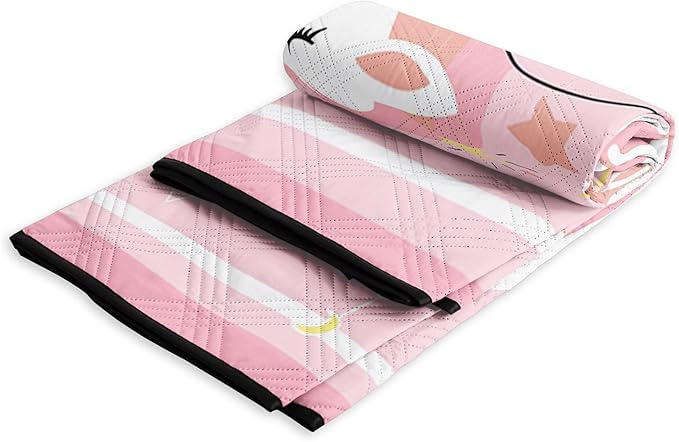 Outdoor Picnic BlanketPortable Sandproof Waterproof Picnic MatPink Unicorns Printed Camping Beach Mat for Sand and Wet Grass Hiking (Pink Unicorns S)