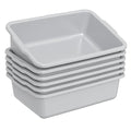 24 L Commercial Bus Tub Plastic Bus Tubs 6 Packs Light Gray