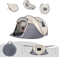 4 Person Pop Up Tent Instant Setup 10 Seconds Lightweight Family Camping Tent with Ventilation Spacious 9.2x6.6ft for Outdoor Beach Backyard Hiking