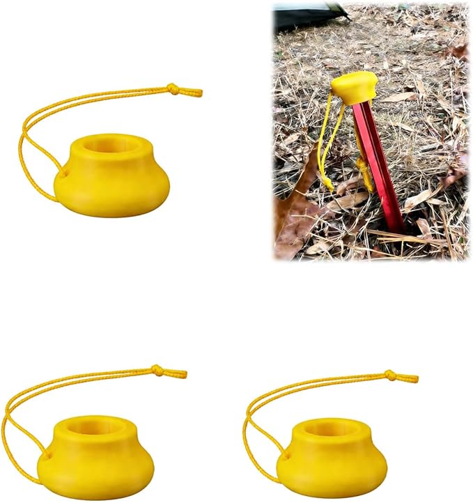 Tent Stake Pusher Tool for Camping &amp Backpacking – Lightweight Universal Ground Stake Driver Accessory for Outdoor Setup3 Packs (Orange)