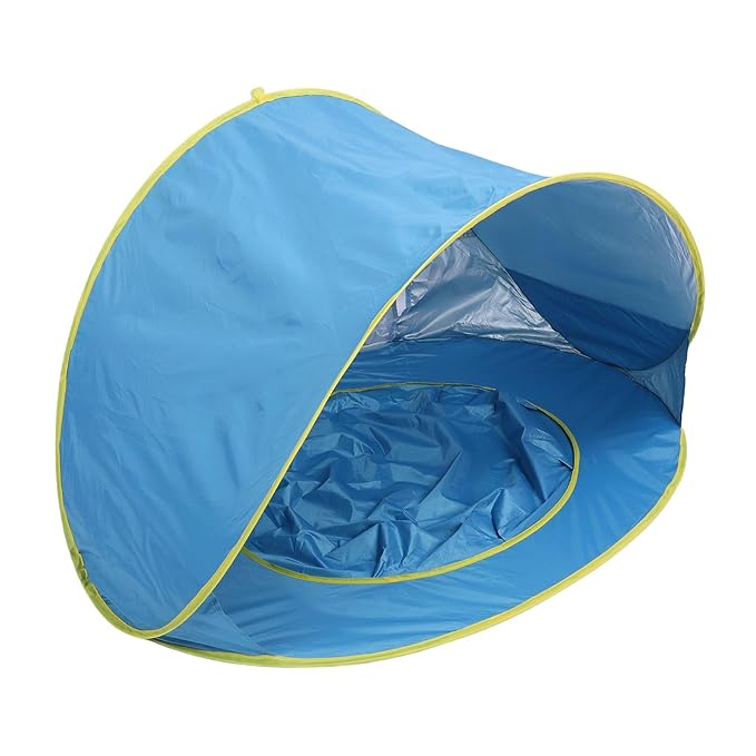 Baby Beach Tent Sun Shade Pop Up Tent with Pool for Outdoor Activities Lightweight and Portable (Blue)