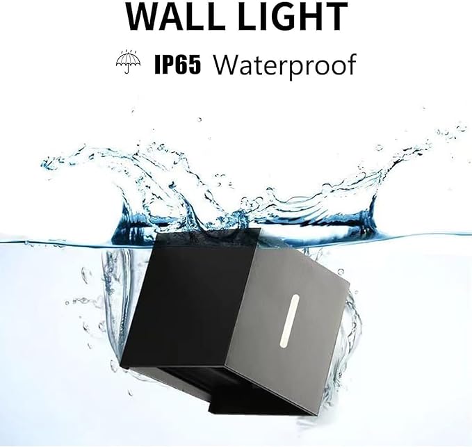 Outdoor Wall Lights G9 Socket Up and Down Lights IP65 Waterproof Wall Sconces Exterior/Interior Modern Square Aluminum Black Outdoor Wall Lighting Fixtures With 9W 3000K Bulb Adjustable Light Angle