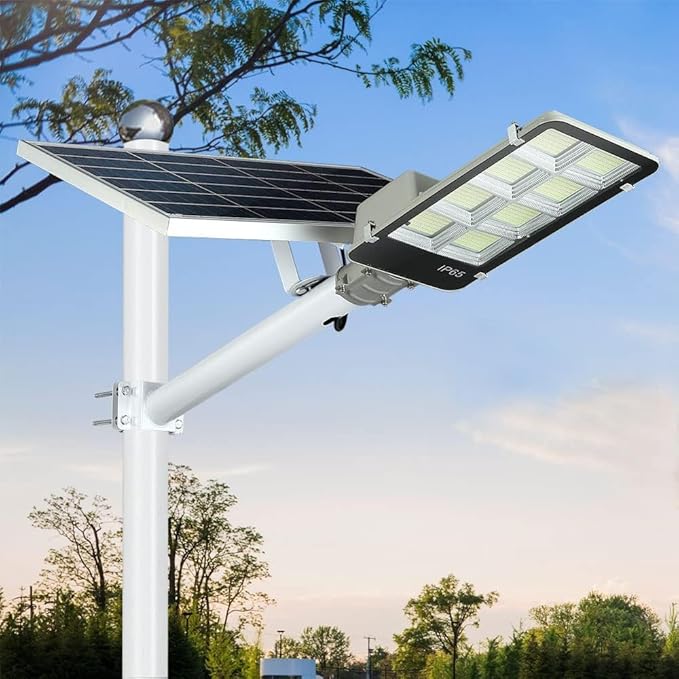 8000W LED Solar Street Lights Outdoor Dusk to Dawn Security Flood Light with Remote Control Wireless Waterproof Perfect for Yard Parking lot Street Garden and Garage
