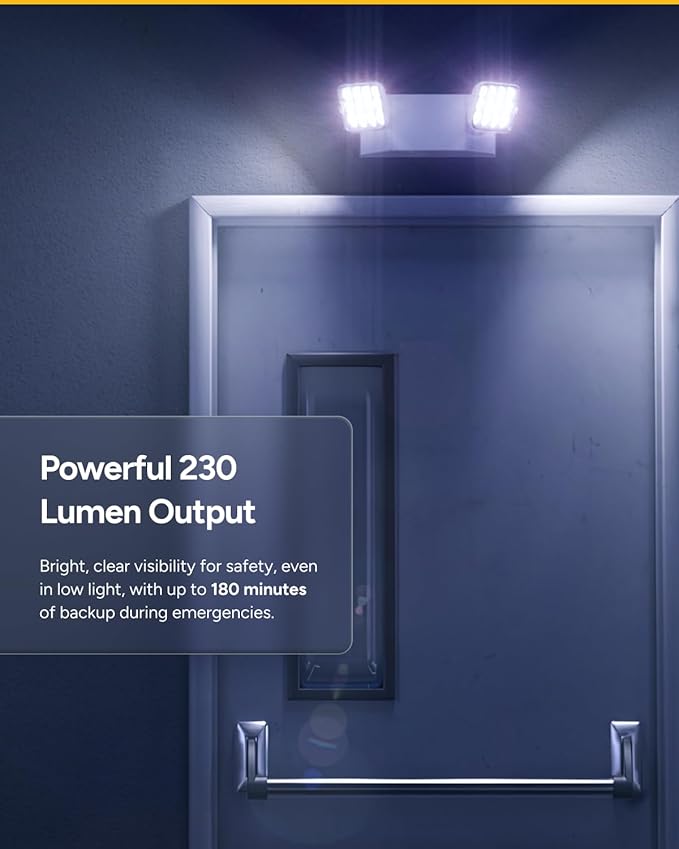 Sunco 12 Pack LED Emergency Lights Commercial Lighting for Business Power Outages Offices with Backup Battery (90 Minutes) Wall Mount Hard Wired 120-277V Fire Resistant (94V-0) UL