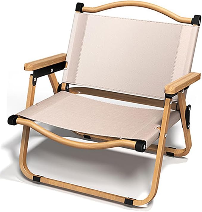 Folding Camping Chair Modern Outdoor Folding Chairs with Wood Armrest Portable Outdoor Folding Chairs for Adults Heavy Duty for Beach Fishing Trip Picnic