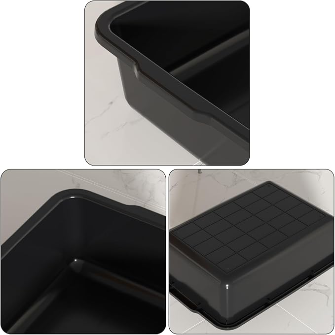 24 L Commercial Bus Tub Black Restaurant Grade Bus Box 4-Pack