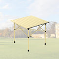 Lightweight Camping Table Foldable Aluminum Table with Carry Bag Perfect for Picnic BBQ Cooking and Outdoor Activities Light Yellow 50×53×50cm/19.7×20.9×19.7in