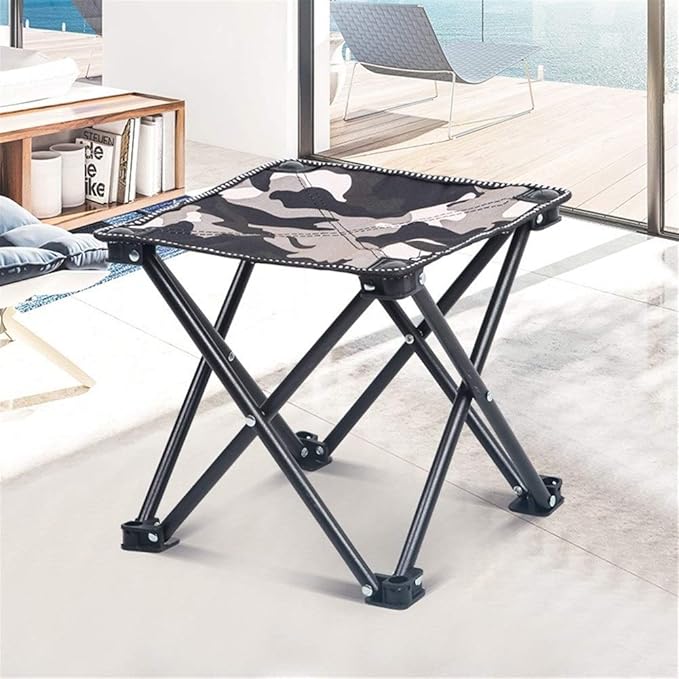 Light Camping Hiking Fishing Folding Chair from Steel Frame for Outdoor Camouflage Portable Leisure Picnic Beach Foldable Chair Seat with Free Bag (Quantity : 2)