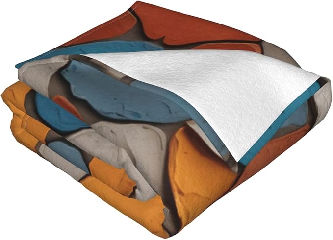Paint Texture Wall 60x50 Printed Soft Fleece Blanket for Sofa Bed and Camping - Cozy Blanket for Travel Picnics Nighttime Use